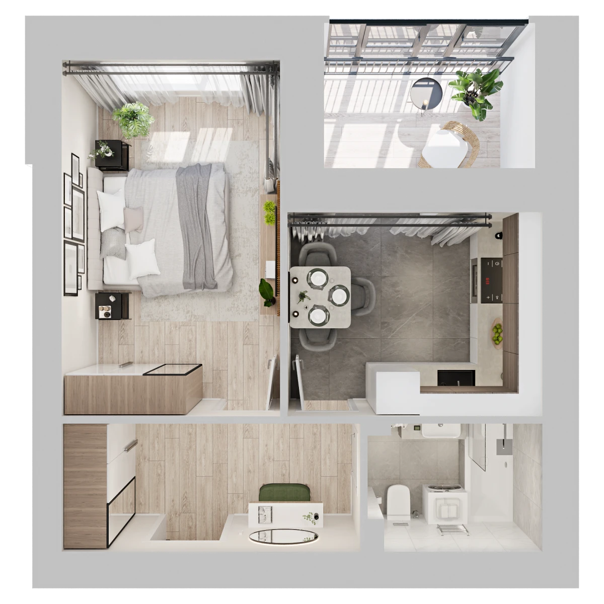 Планировка: 1-комнатная, 37,2 м², вид 2