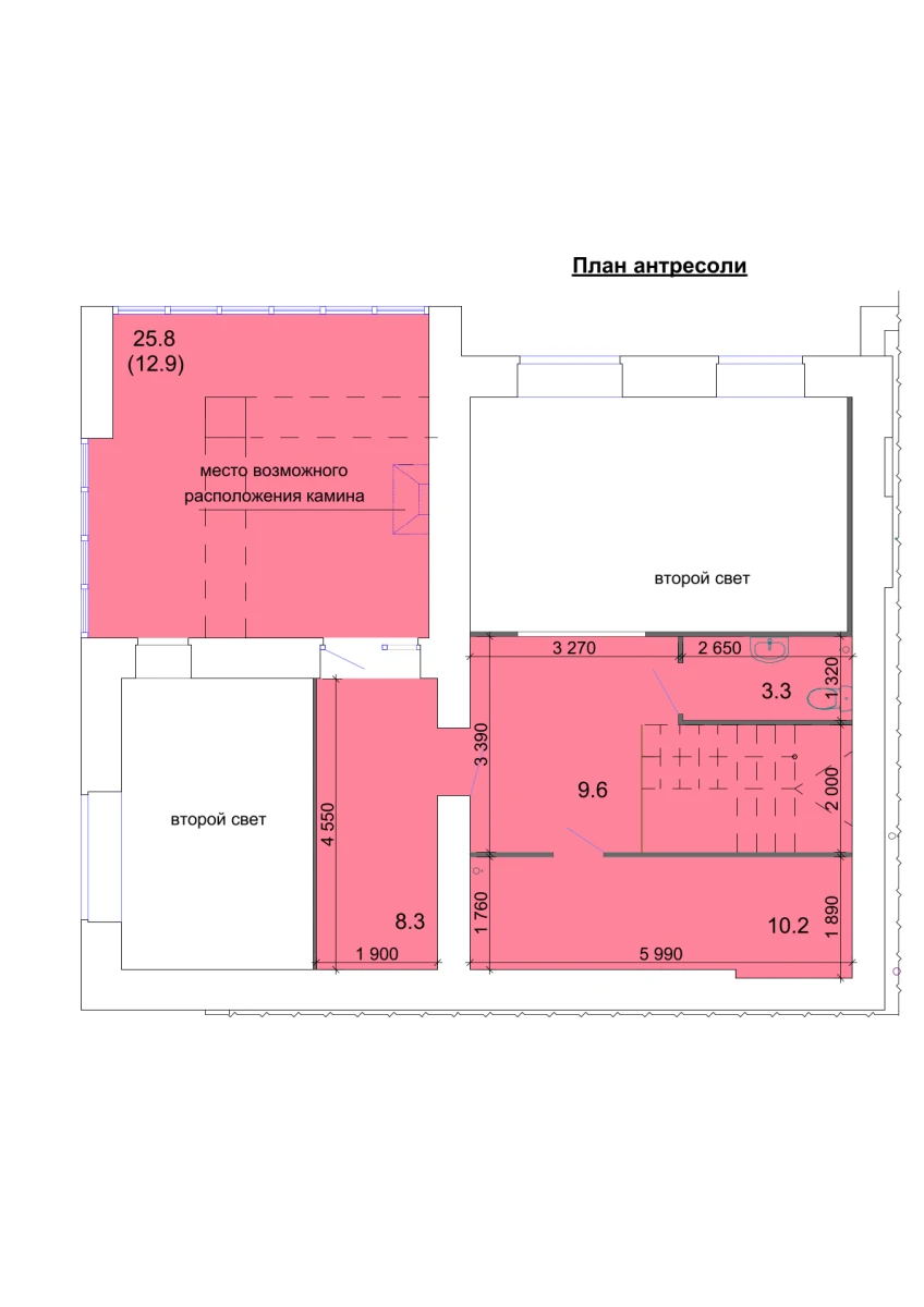 Планировка: 2-комнатная, 131 м², вид 2
