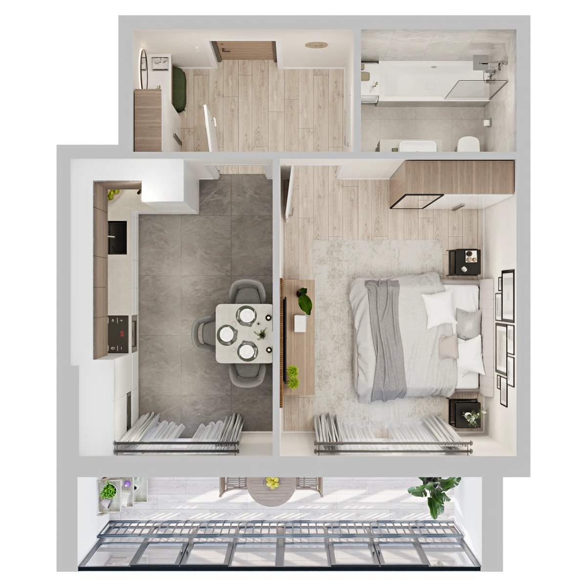 Планировка: 1-комнатная, 39,4 м², вид 2